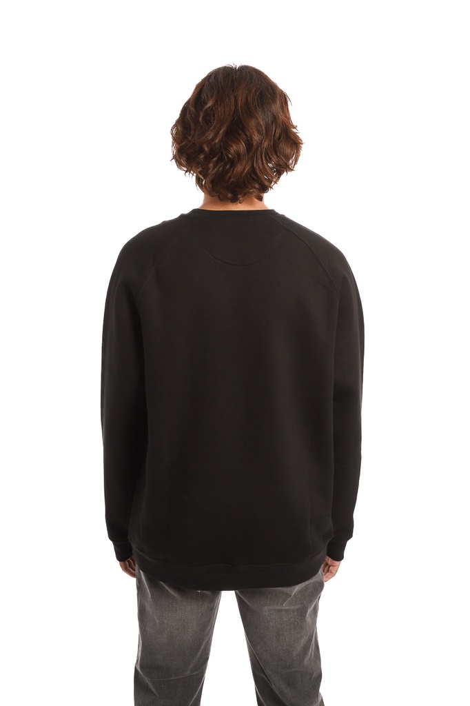 Buzo negro cuello redondo hotsell